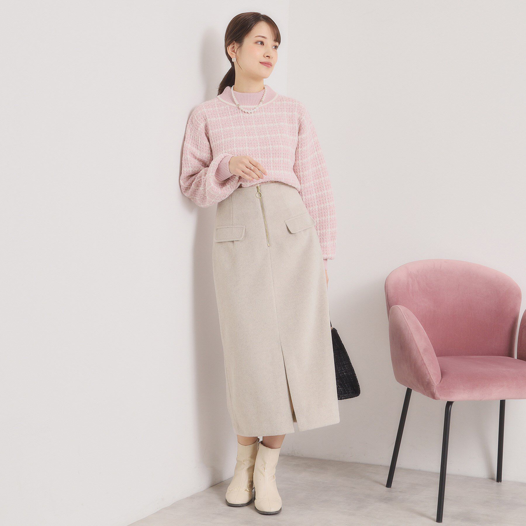 ITS&rsquo;DEMO「【ウエストゴム】シャギーモッサタイトスカート」|スカート|