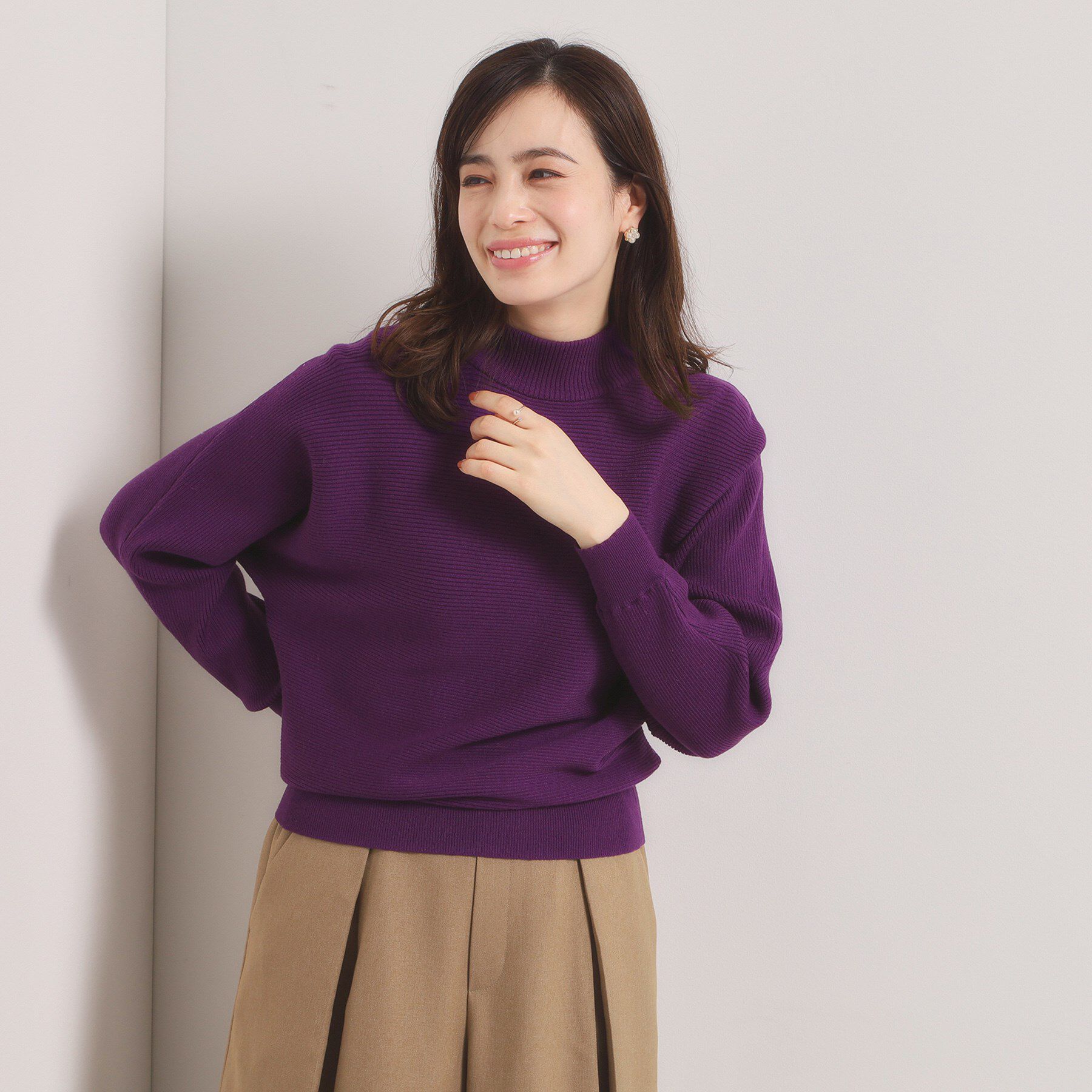 ITS&rsquo;DEMO「【手洗い可】リブドルマンハイネックニット」|ニット・セーター|