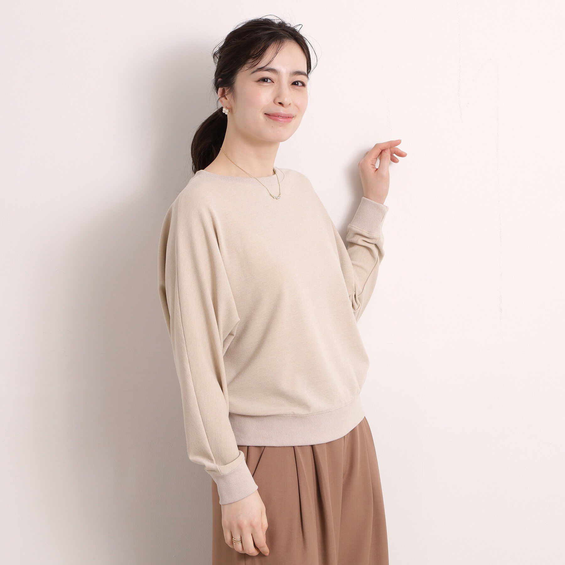 ITS&rsquo;DEMO「【手洗い可】ラメポンチドルマンプルオーバー」|Tシャツ・カットソー|