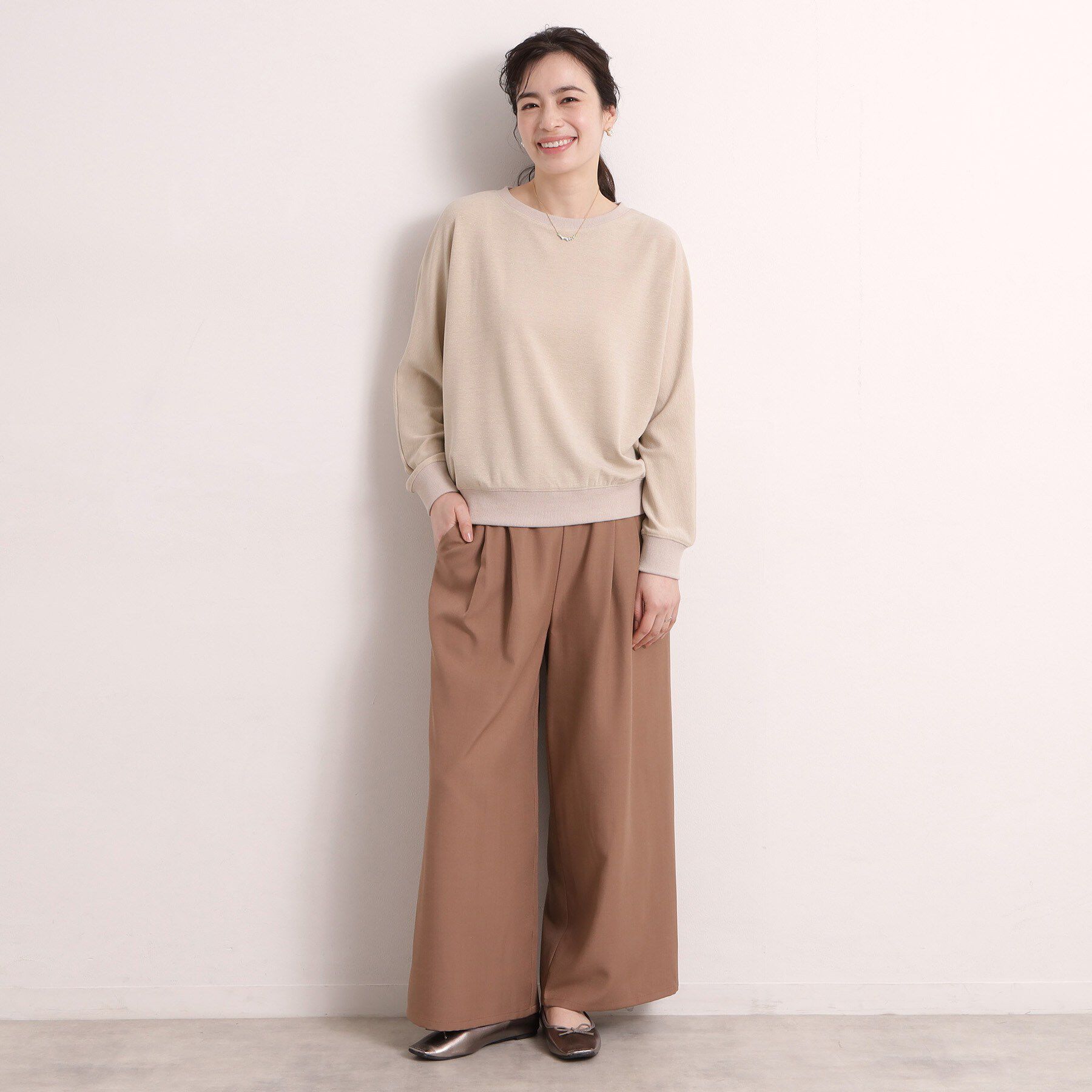 ITS&rsquo;DEMO「【手洗い可】ラメポンチドルマンプルオーバー」|Tシャツ・カットソー|