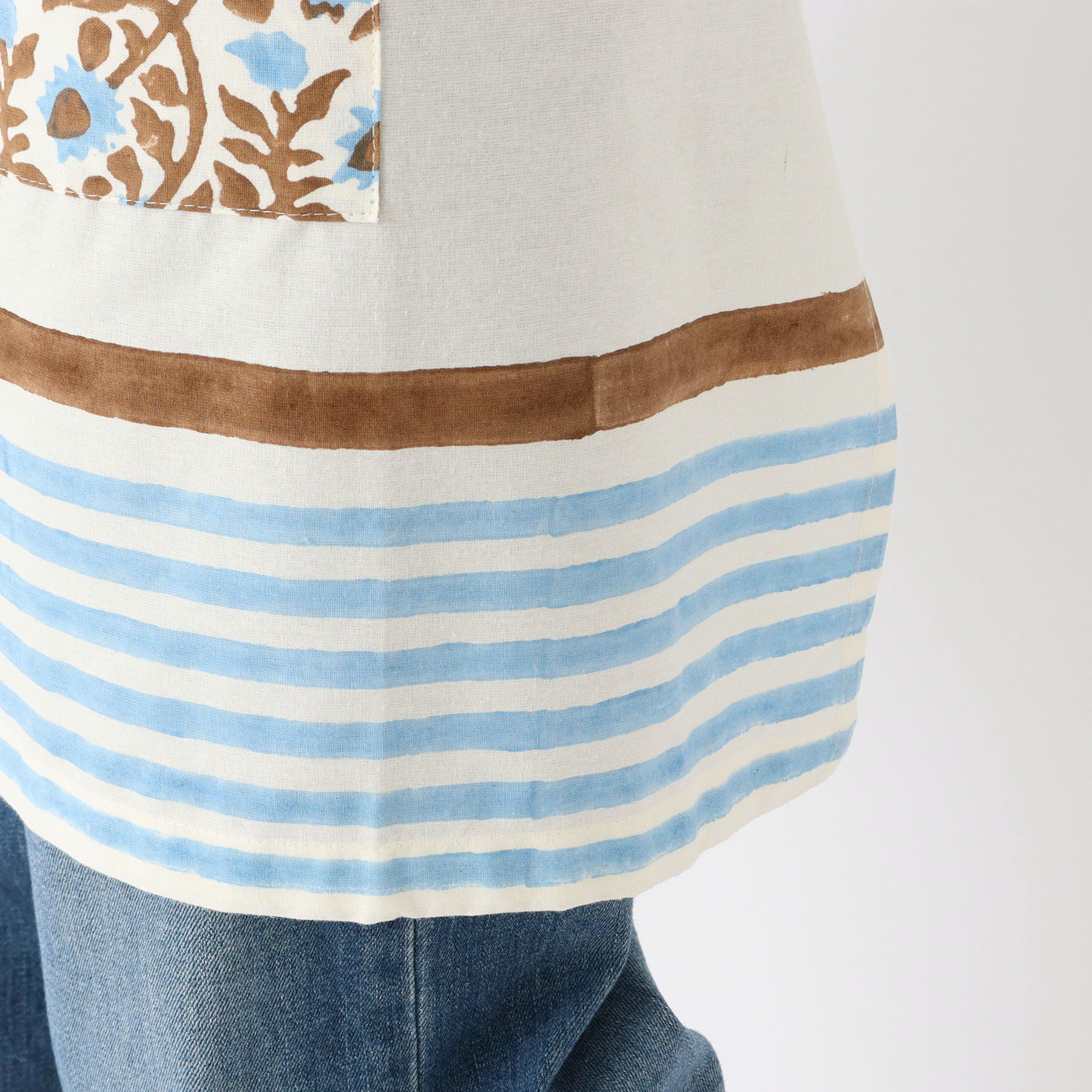 212 KITCHEN STORE「ブロックプリント カフェエプロン BL ＜212Kオリジナル＞」|食器・キッチングッズ|