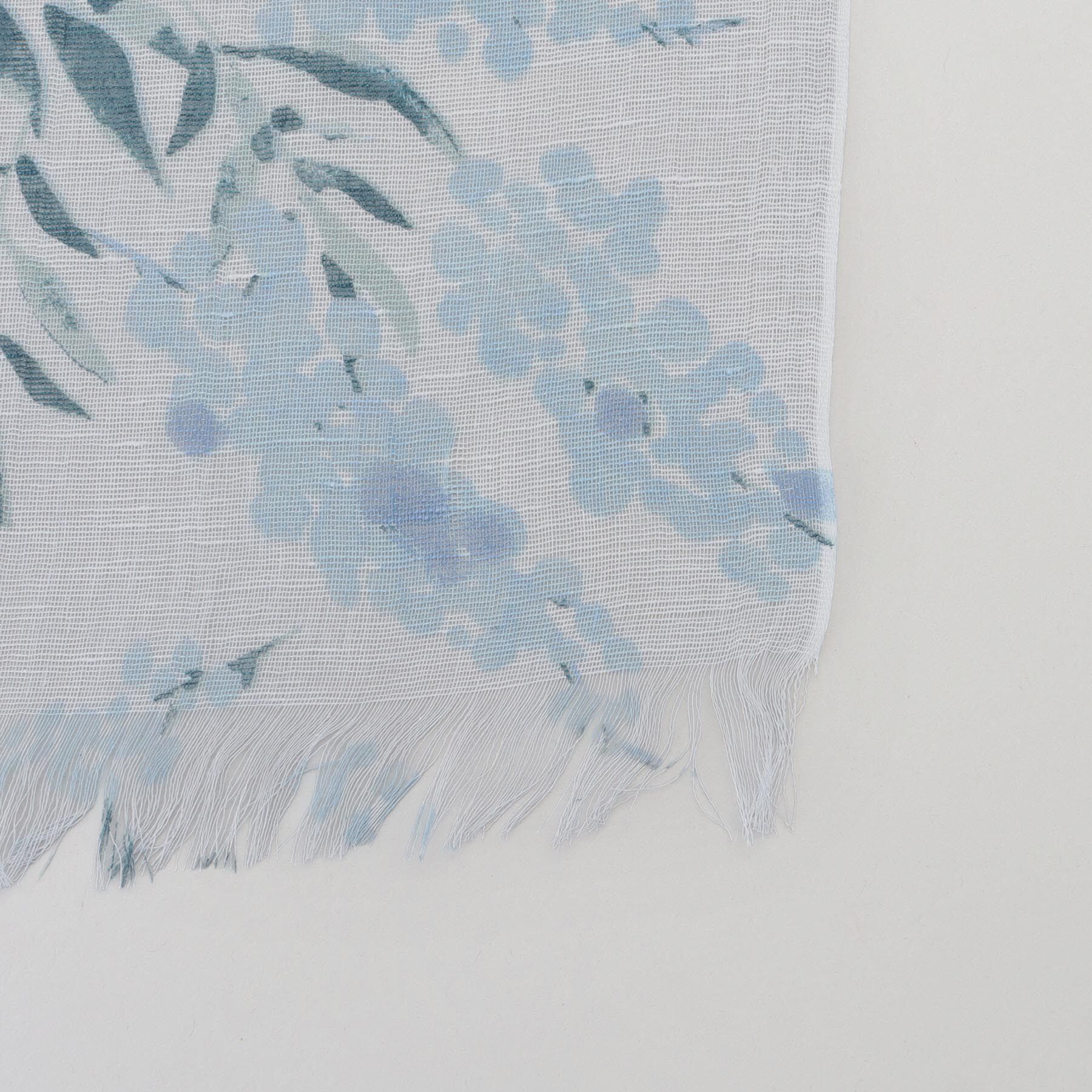 212 KITCHEN STORE「チクチクしない麻ストールミモザのブーケ 50 ブルー」|ストール|