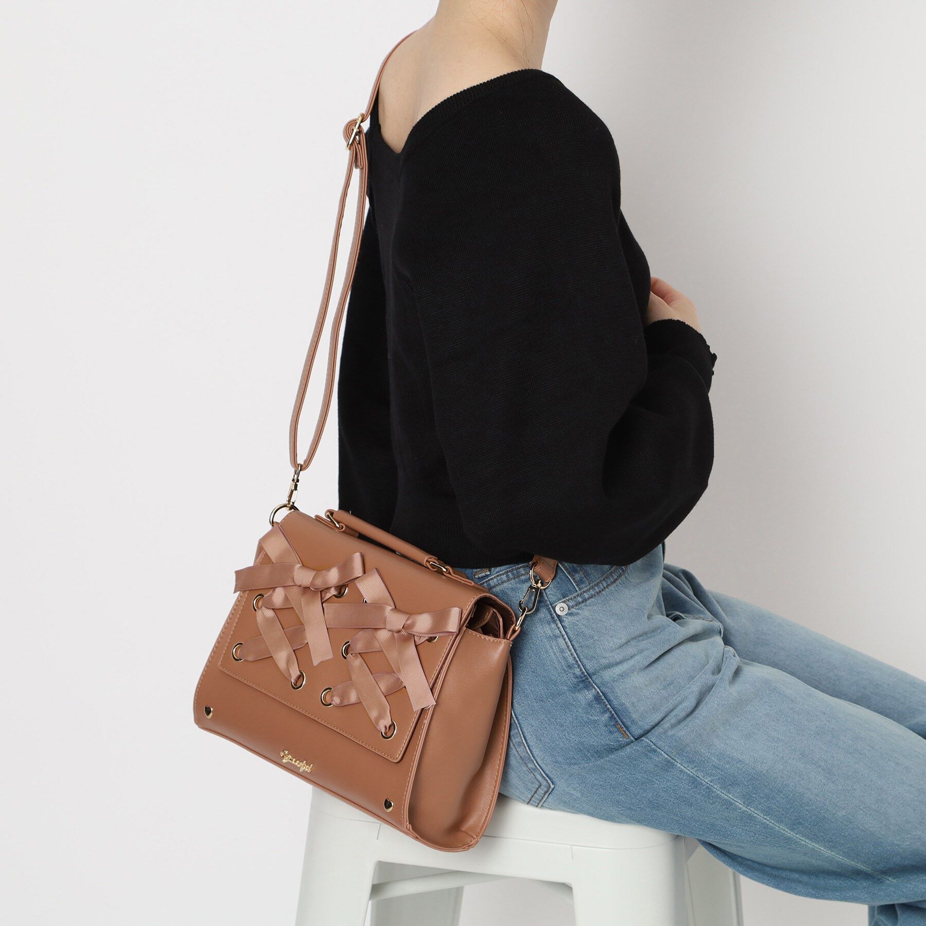 Ober Tashe「あみあげリボン3WAYサッチェルリュック」|リュック|