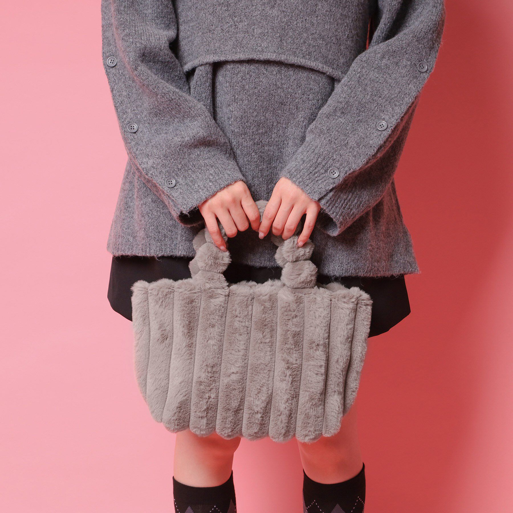 Ober Tashe「もこもこトートバッグ」|トートバッグ|モカブラウン(042