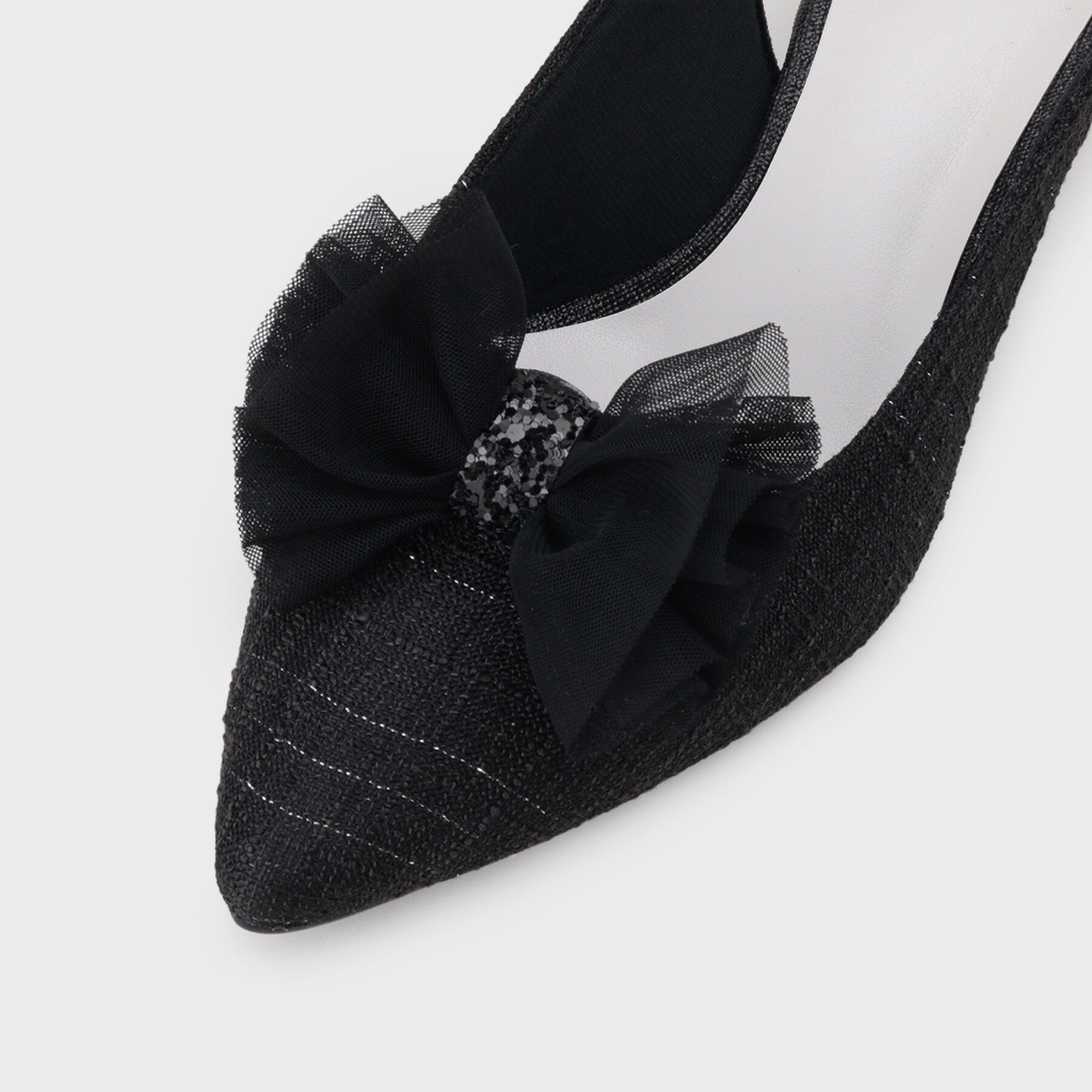 ESPERANZA「シフォンリボン付きバックストラップパンプス」|パンプス|