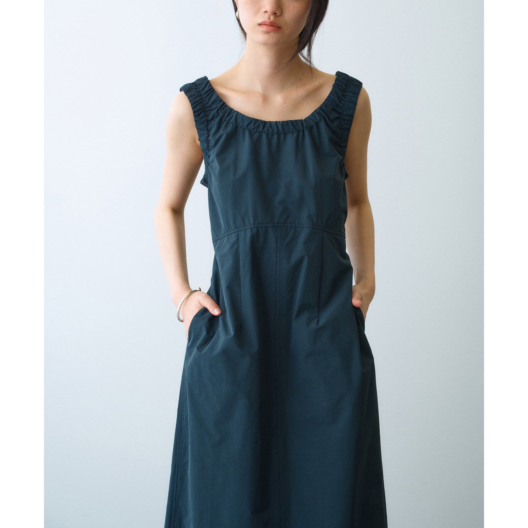 CODE A「sporty gathered dress」|ワンピース|ネイビー(094)