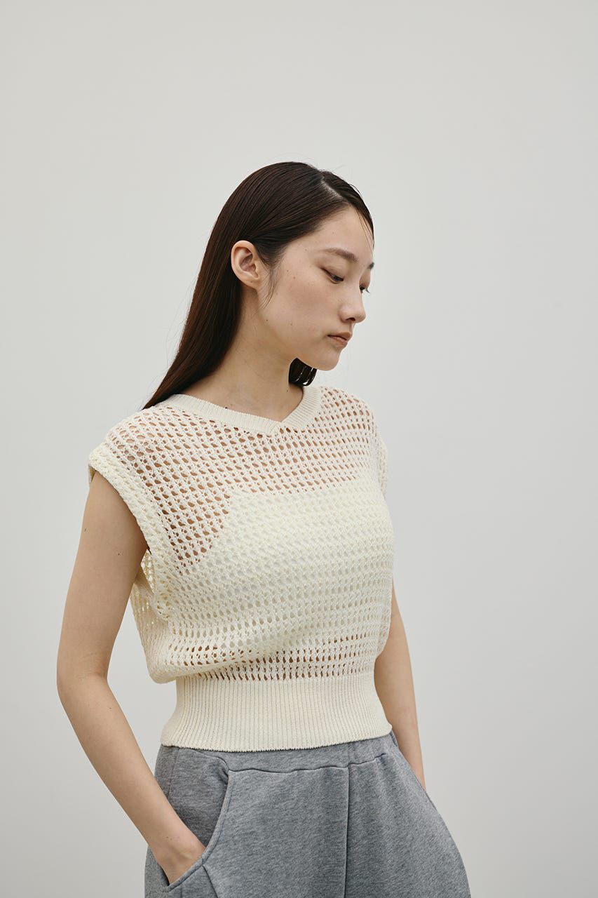 STYLEMIXER「2WAYクロシェニット」|タンクトップ|WHT