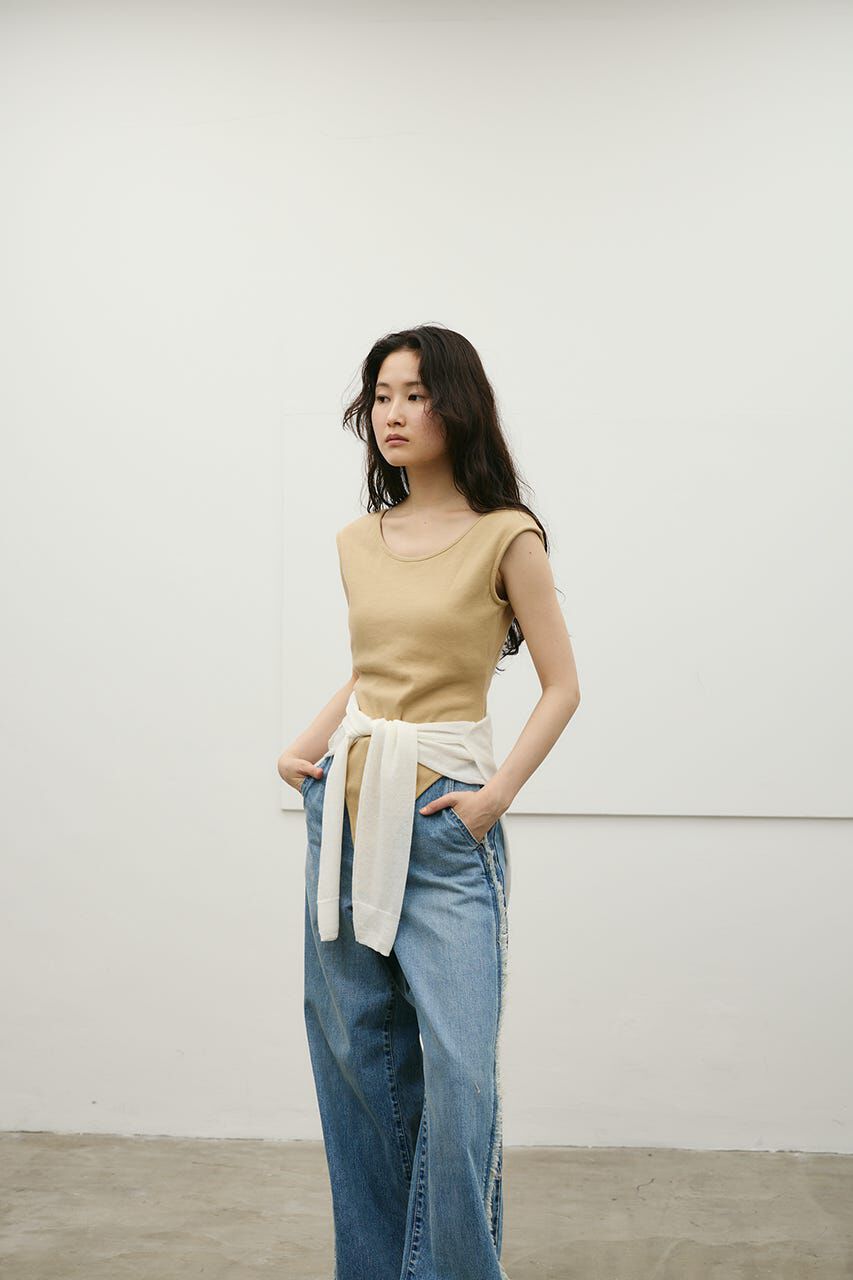 STYLEMIXER「バックオープンボディスーツ」|タンクトップ|BEG