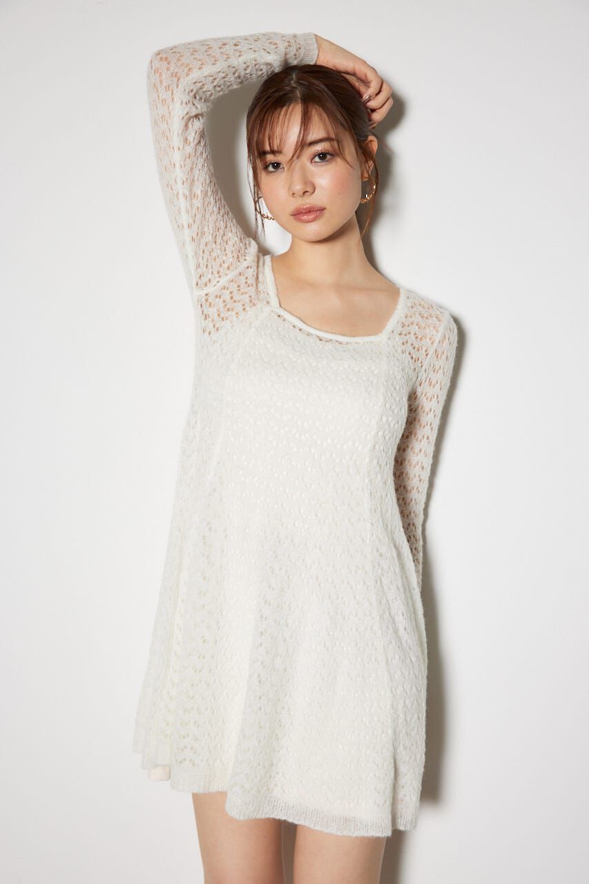 rienda「ソフティーニットフレアミニワンピース」|ワンピース|WHT