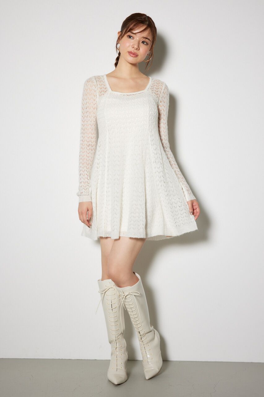 rienda「ソフティーニットフレアミニワンピース」|ワンピース|