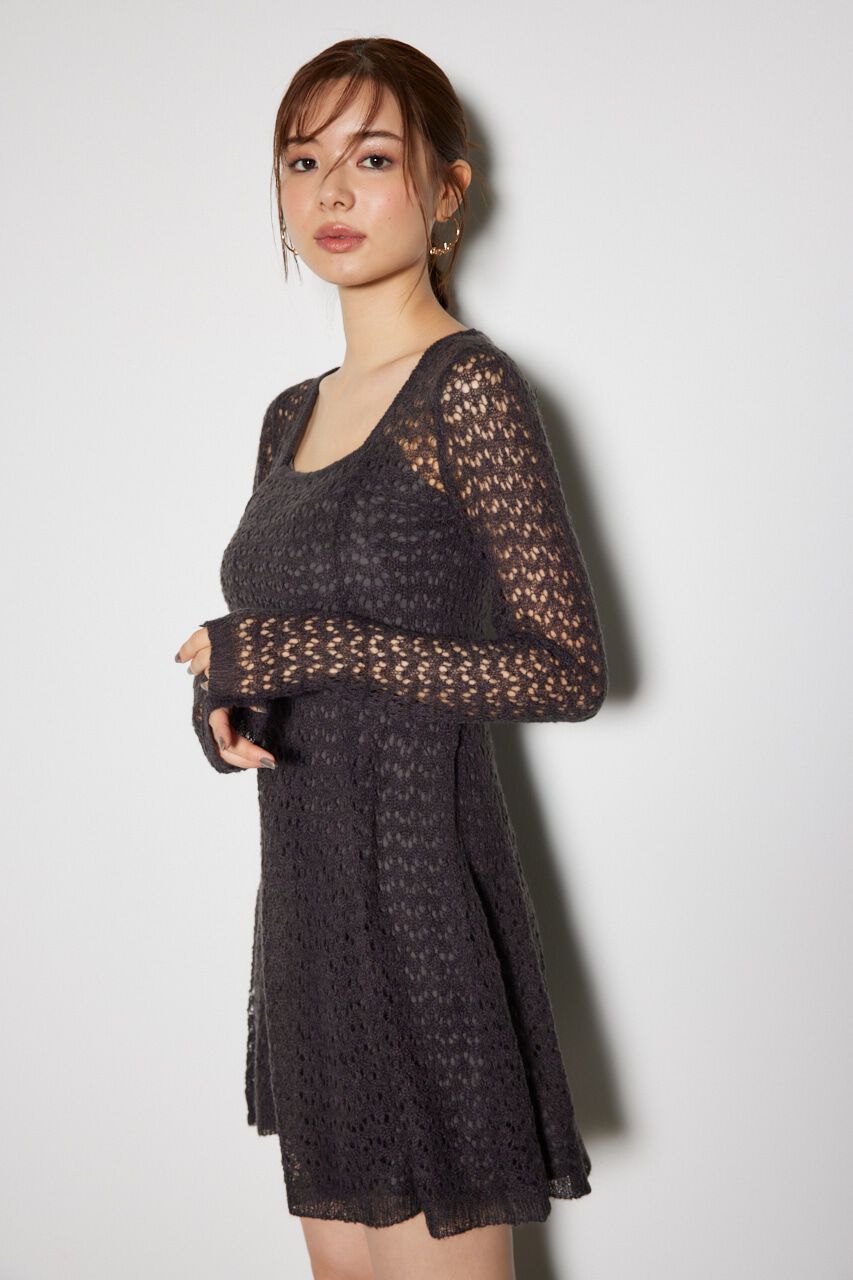 rienda「ソフティーニットフレアミニワンピース」|ワンピース|