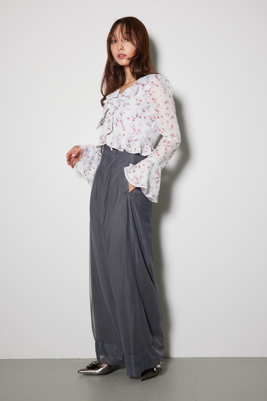 rienda「フロントフリルフラワーブラウス」|シャツ・ブラウス|