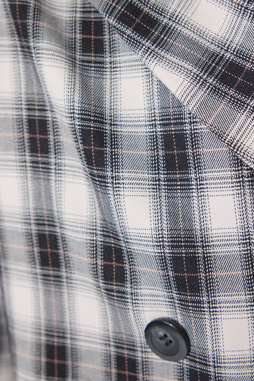 rienda「チェッククロップドハーフスリーブジャケット」|その他|