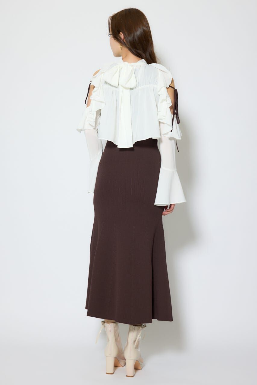 rienda「オープンショルダーフリルニットセットワンピース」|ワンピース|