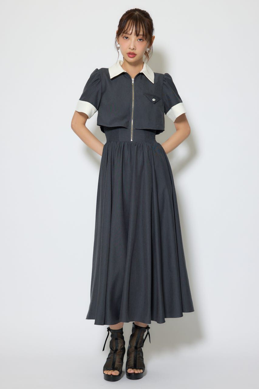 rienda「バストディティールフレアワンピース」|ワンピース|