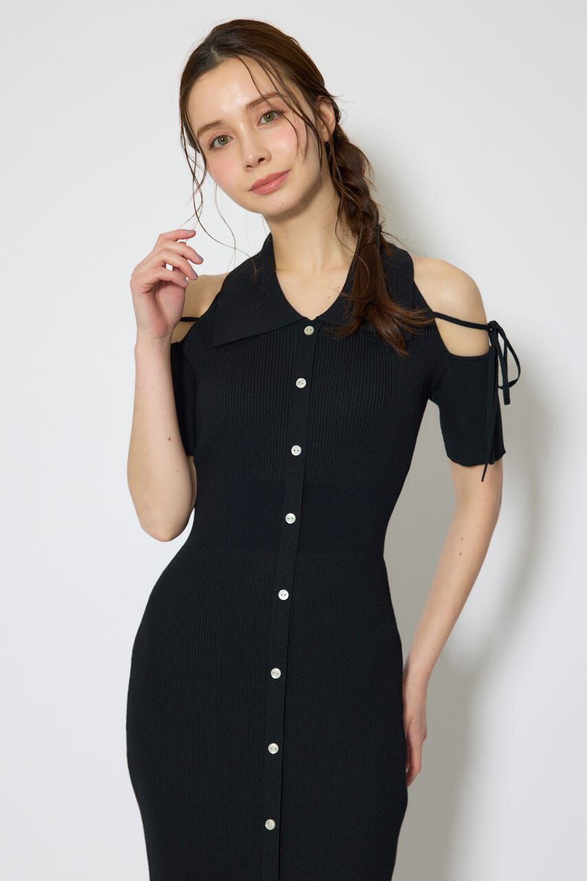 rienda「リボン付きアメスリニットワンピース」|ワンピース|