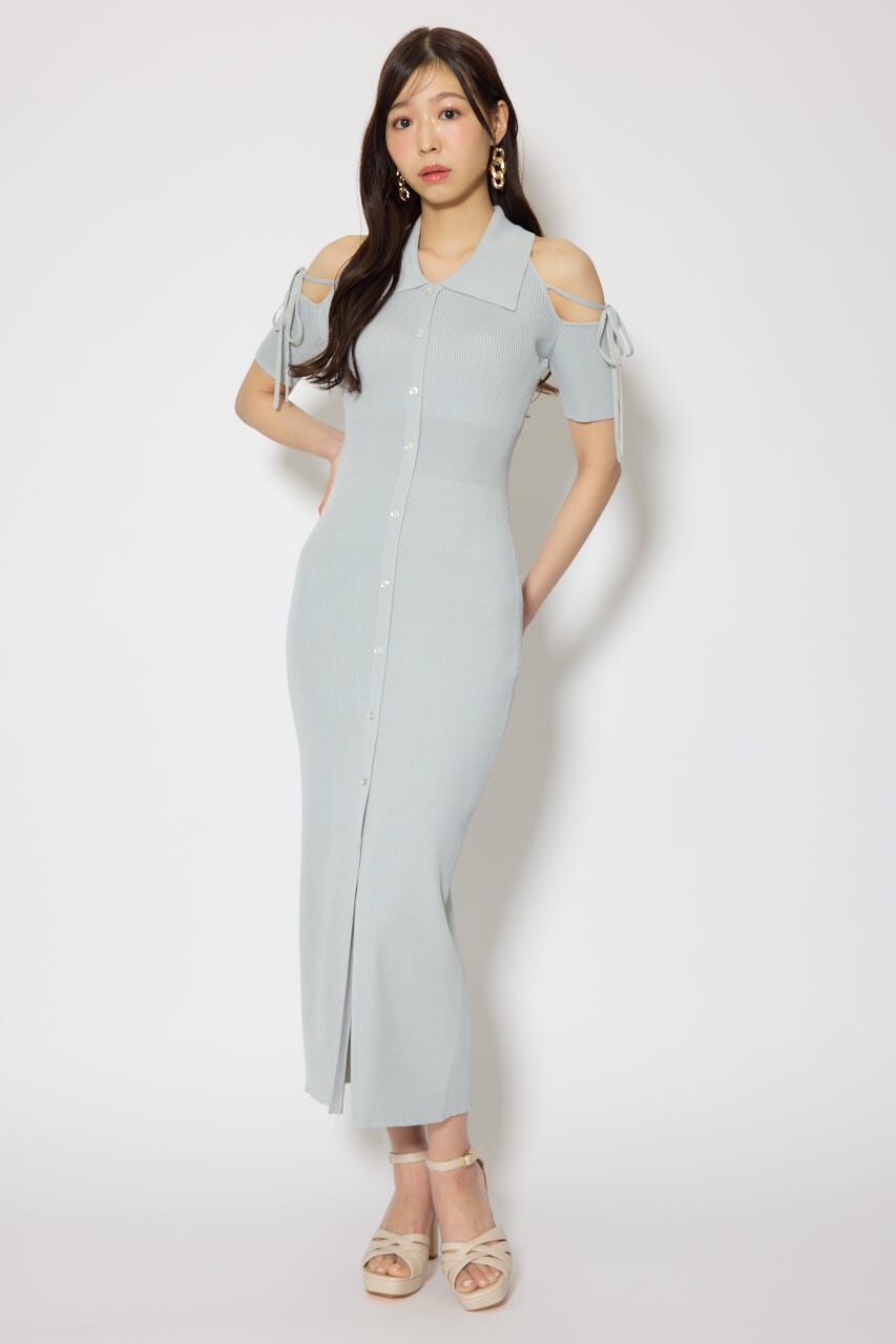 rienda「リボン付きアメスリニットワンピース」|ワンピース|