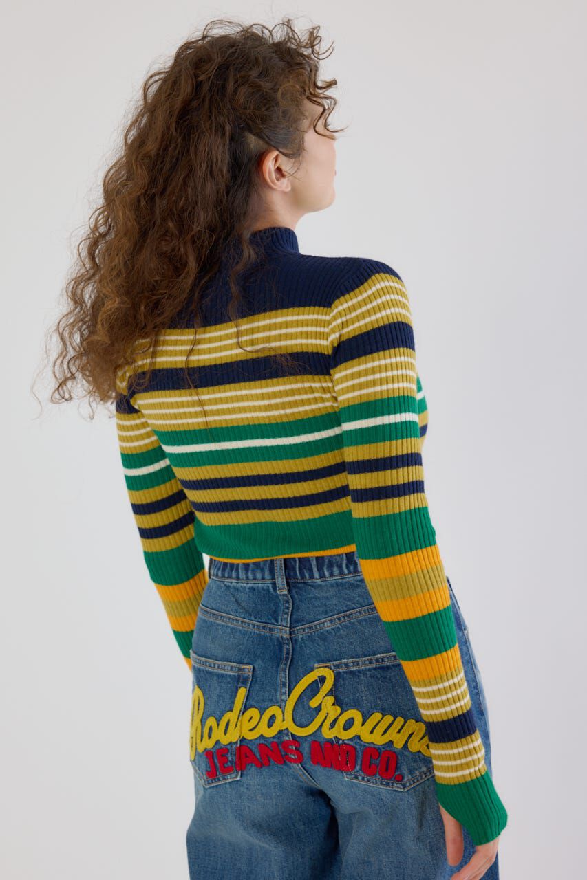 RODEO CROWNS「マルチボーダーニットトップス」|ニット・セーター|