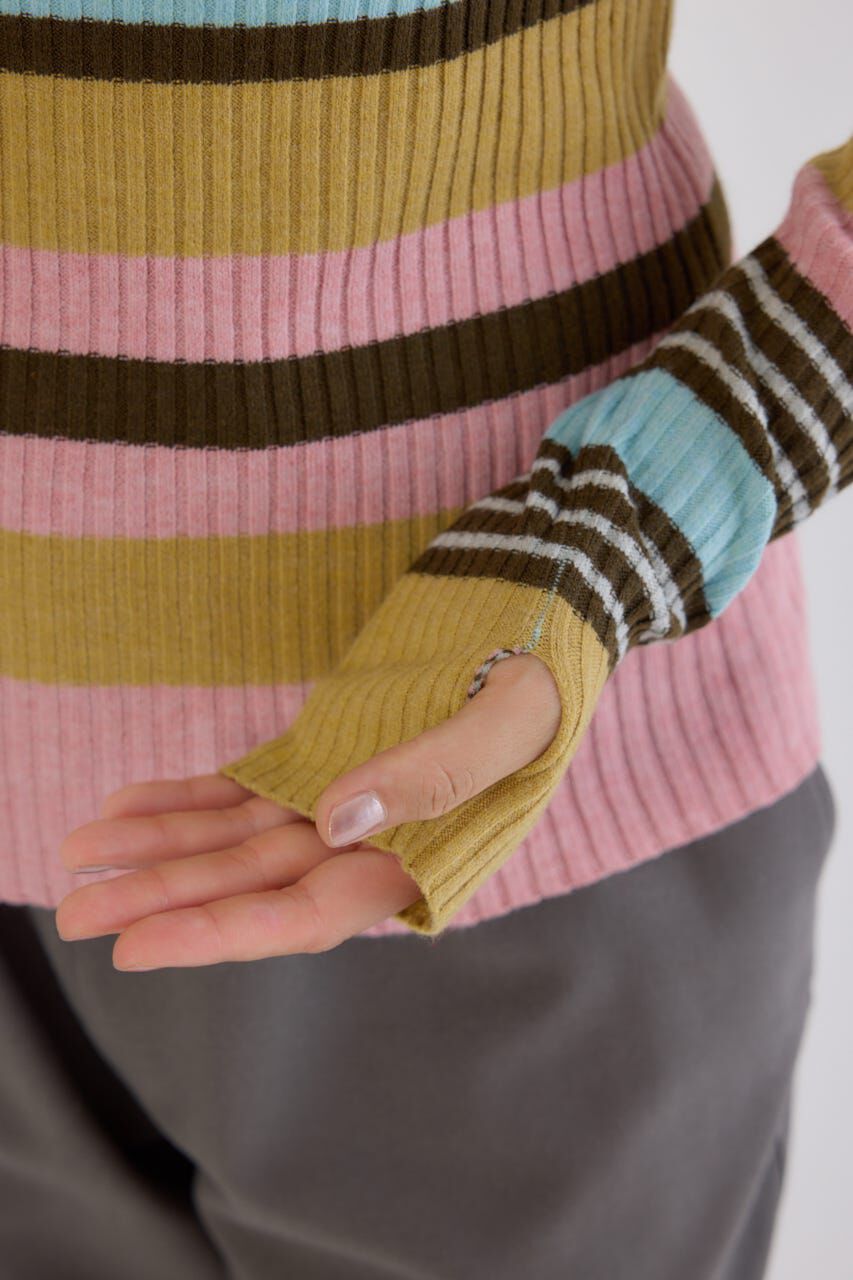 RODEO CROWNS「マルチボーダーニットトップス」|ニット・セーター|