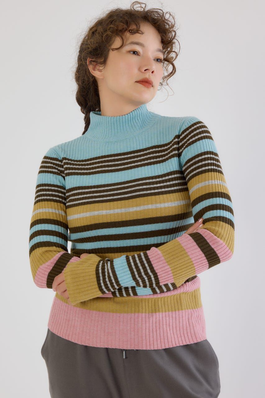 RODEO CROWNS「マルチボーダーニットトップス」|ニット・セーター|