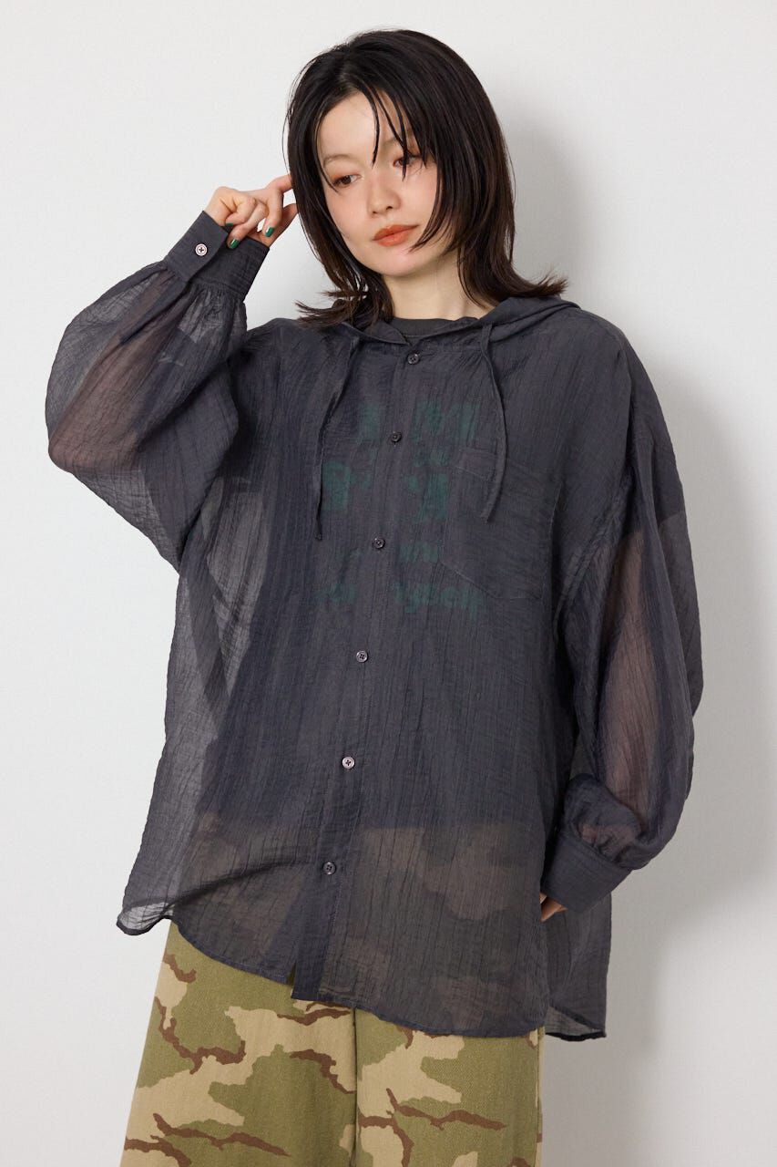 RODEO CROWNS「ワッシャーフーディーシャツ」|シャツ・ブラウス|C.GRY