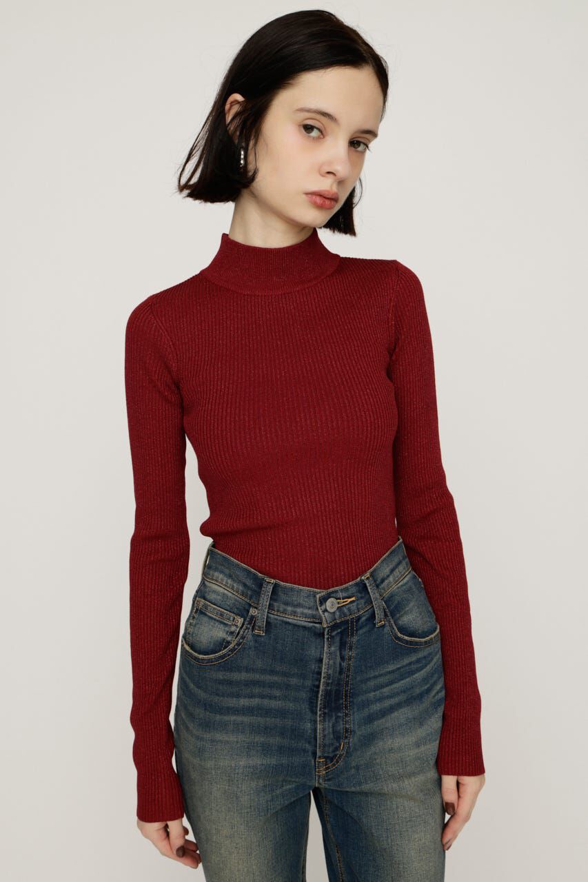 SLY「GLITTER COMPACT トップス」|ニット・セーター|RED