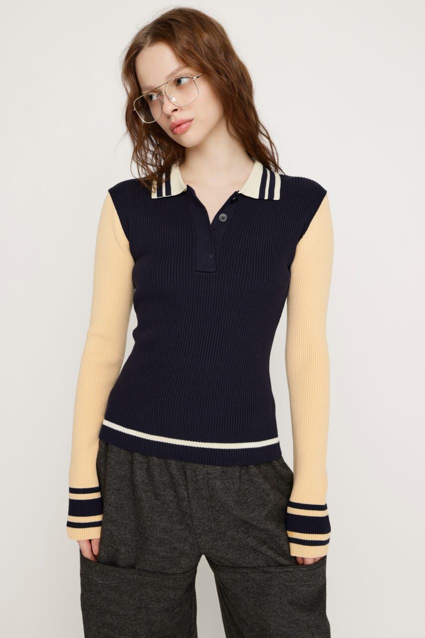 SLY「BICOLOR KNIT トップス」|ニット・セーター|NVY