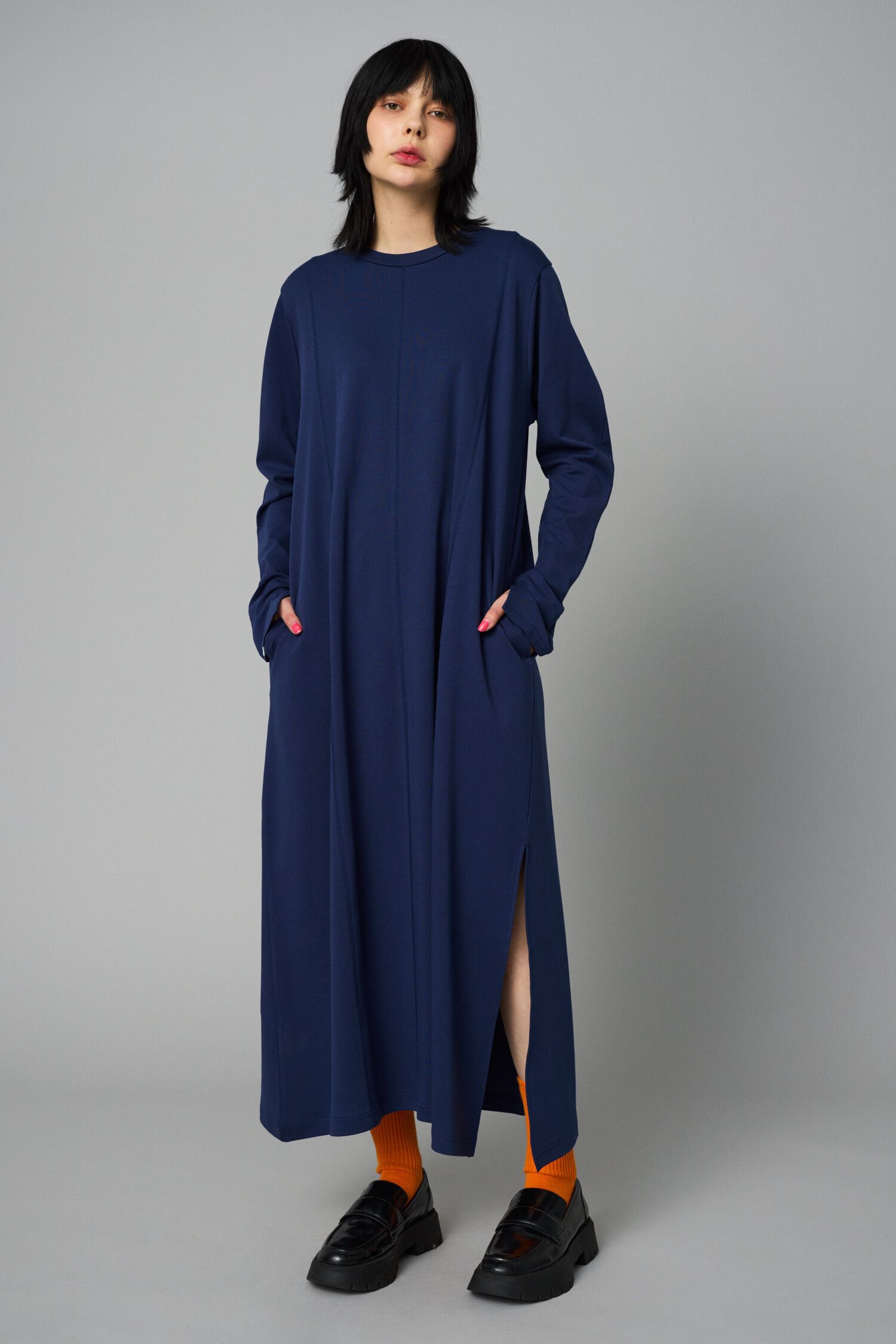 HeRIN.CYE「Long cut dress」|ワンピース|NVY