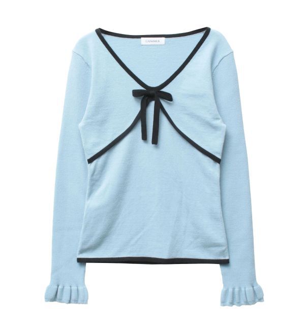 CALNAMUR「バイカラーリボンニット」|ニット・セーター|