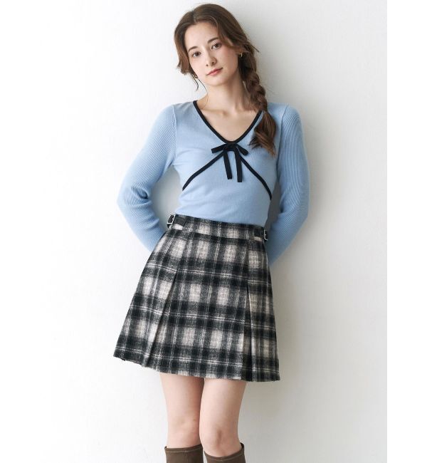 CALNAMUR「バイカラーリボンニット」|ニット・セーター|