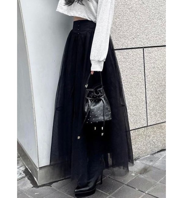 RESEXXY「ラメチュールボリュームスカート」|スカート|ブラック