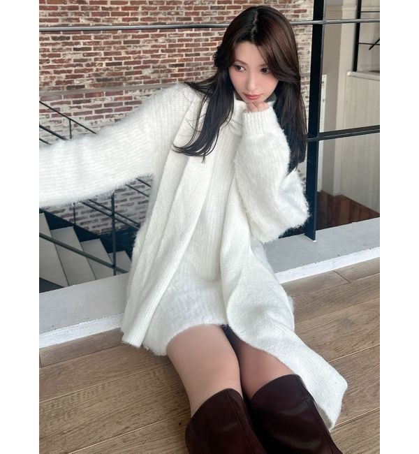 RESEXXY「ルーズマフラーニットチュニック」|ワンピース|