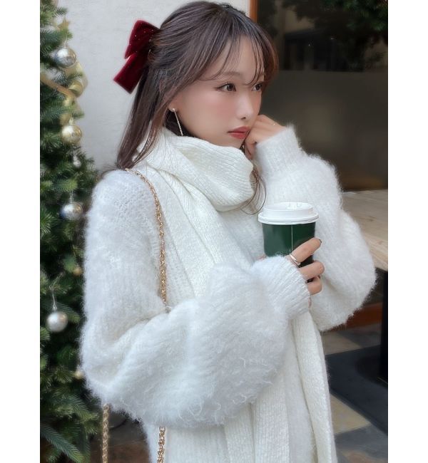 RESEXXY「ルーズマフラーニットチュニック」|ワンピース|