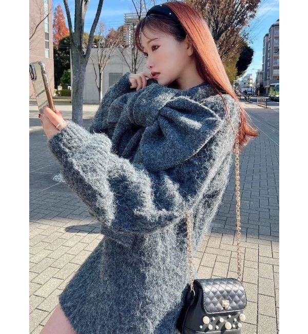 RESEXXY「ルーズマフラーニットチュニック」|ワンピース|