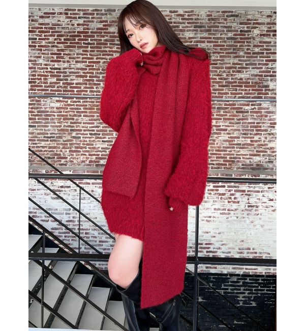 RESEXXY「ルーズマフラーニットチュニック」|ワンピース|