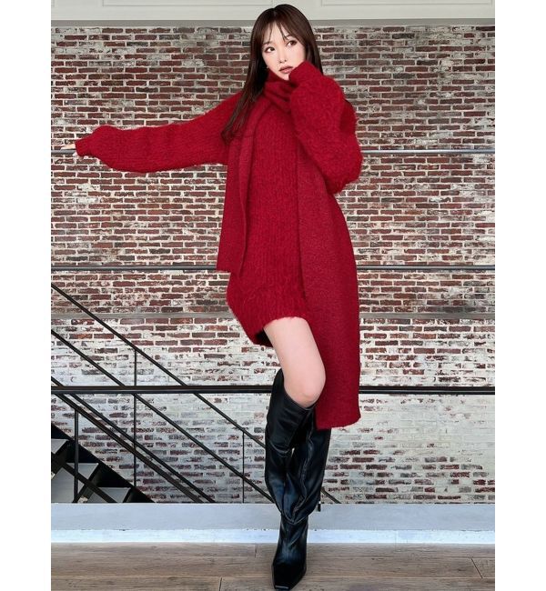 RESEXXY「ルーズマフラーニットチュニック」|ワンピース|