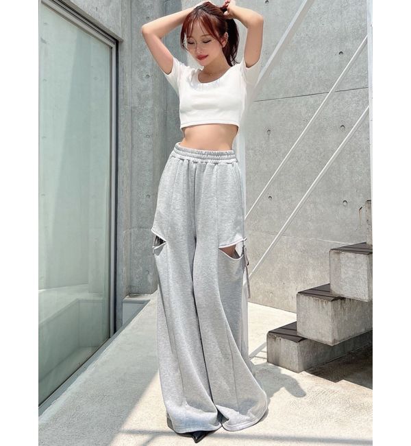 RESEXXY「サイドリボンスウェットワイドパンツ」|その他|