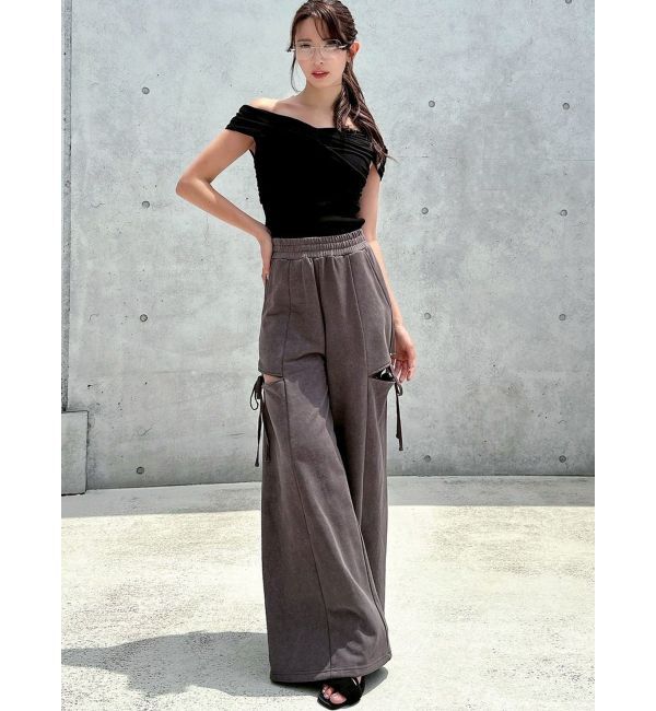 RESEXXY「サイドリボンスウェットワイドパンツ」|その他|