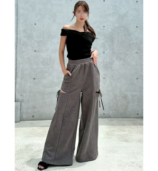 RESEXXY「サイドリボンスウェットワイドパンツ」|その他|