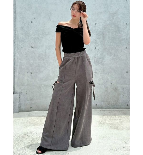 RESEXXY「サイドリボンスウェットワイドパンツ」|その他|