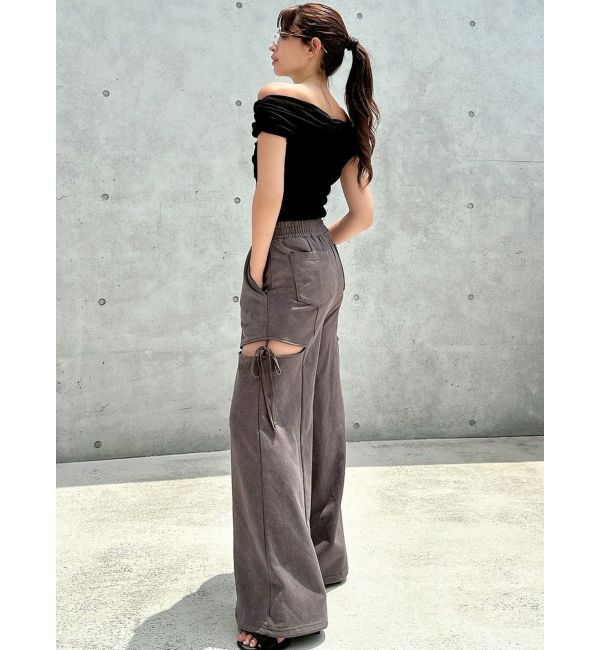 RESEXXY「サイドリボンスウェットワイドパンツ」|その他|