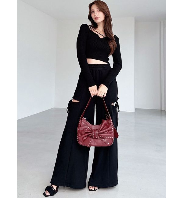 RESEXXY「サイドリボンスウェットワイドパンツ」|その他|