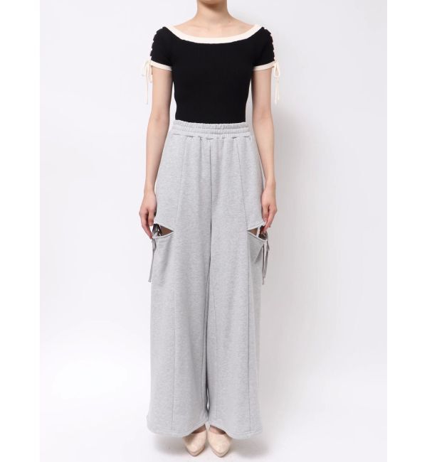 RESEXXY「サイドリボンスウェットワイドパンツ」|その他|