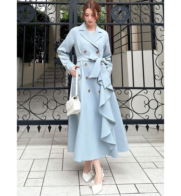 RESEXXY「カスケードフレアロングコート」|トレンチコート|