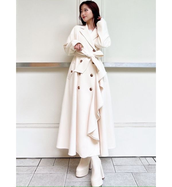 RESEXXY「カスケードフレアロングコート」|トレンチコート|