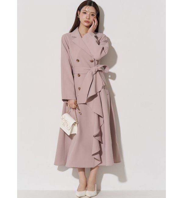 RESEXXY「カスケードフレアロングコート」|トレンチコート|