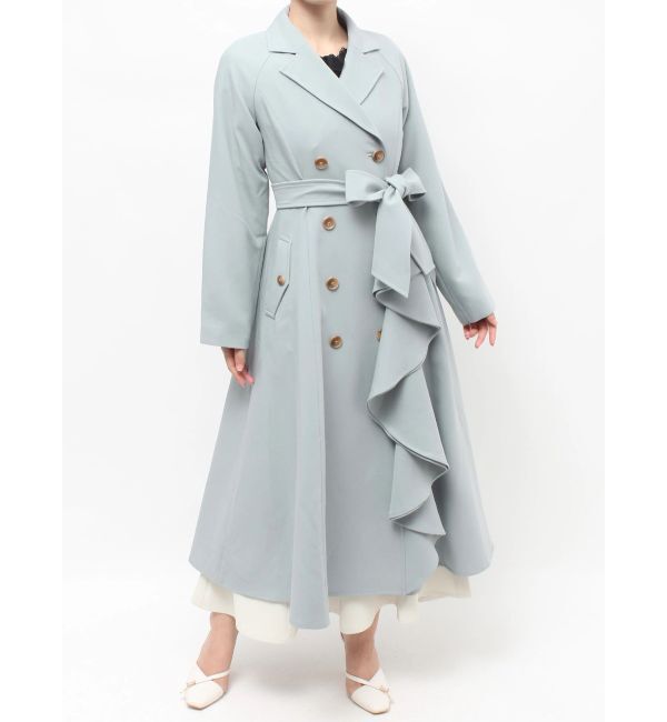 RESEXXY「カスケードフレアロングコート」|トレンチコート|