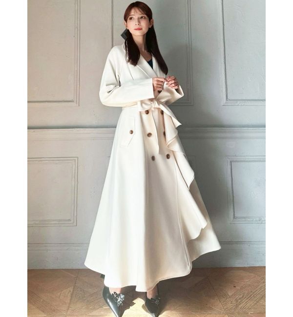 RESEXXY「カスケードフレアロングコート」|トレンチコート|