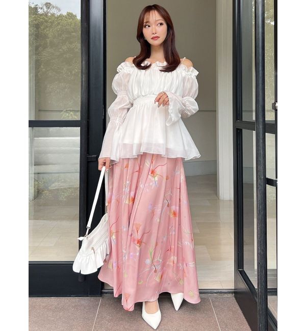 RESEXXY「【memorif.】フラワーロングフレアスカート」|スカート|