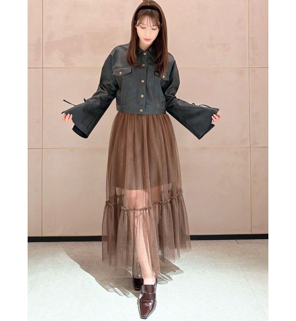 RESEXXY「レイヤードチュールロングスカート」|スカート|